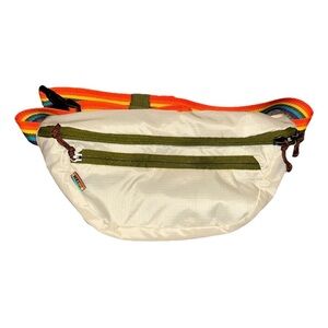 REI Co-Op Fannypack Beige Ripstop Rainbow Stripe Pride Belt 3Compartment UpTo46”